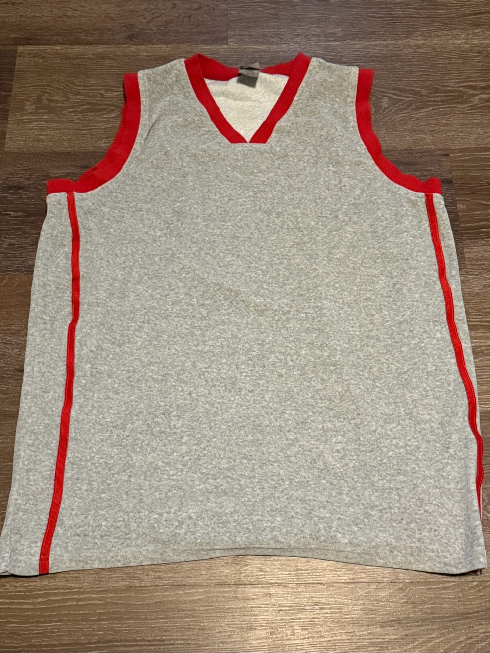 Vintage Y2K Foot Locker Ringer Tank Top Vest | Grey & Red | 2XL